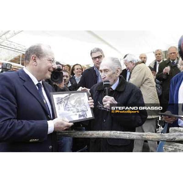 I festeggiamenti in onore del Generale Piero D\'Inzeo per i suoi 90 anni presso la Società Ippica Romana. Roma, 10 marzo 2013 ph.Stefano Grasso