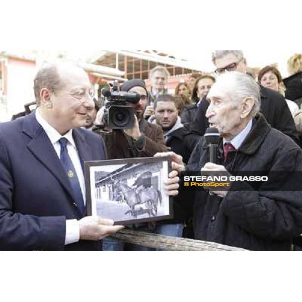 I festeggiamenti in onore del Generale Piero D\'Inzeo per i suoi 90 anni presso la Società Ippica Romana. Roma, 10 marzo 2013 ph.Stefano Grasso