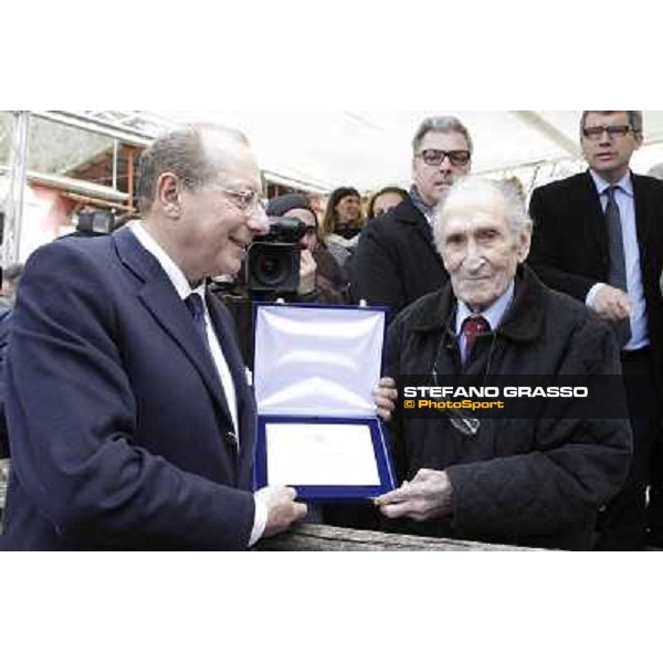 I festeggiamenti in onore del Generale Piero D\'Inzeo per i suoi 90 anni presso la Società Ippica Romana. Roma, 10 marzo 2013 ph.Stefano Grasso