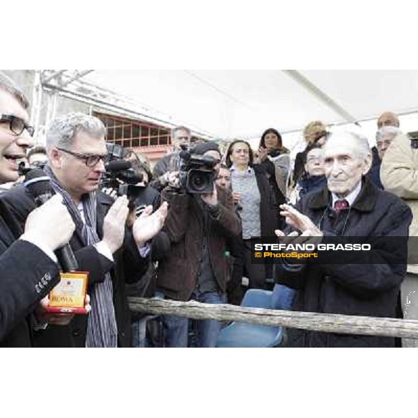 I festeggiamenti in onore del Generale Piero D\'Inzeo per i suoi 90 anni presso la Società Ippica Romana. Roma, 10 marzo 2013 ph.Stefano Grasso