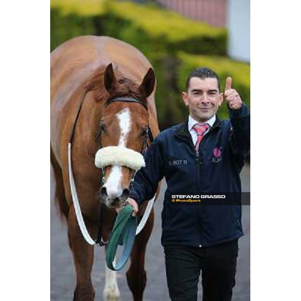 Charity Line and Jonathan Bacci after winning the Premio Nannoccia Roma - Capannelle racecourse, 17th march 2013 ph.Stefano Grasso