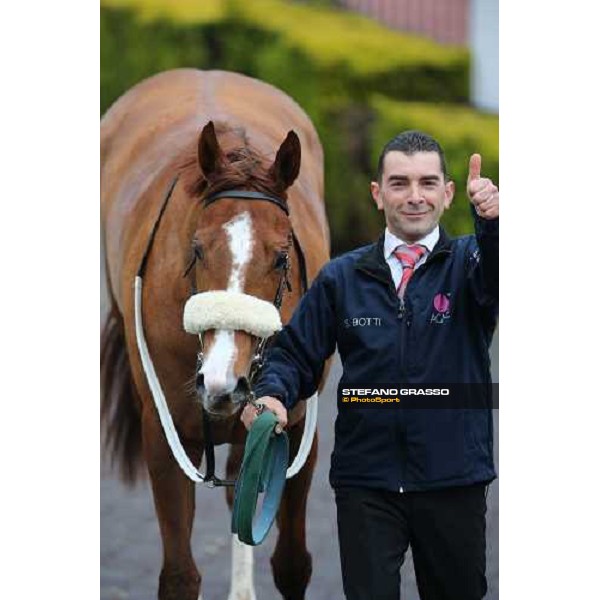 Charity Line and Jonathan Bacci after winning the Premio Nannoccia Roma - Capannelle racecourse, 17th march 2013 ph.Stefano Grasso