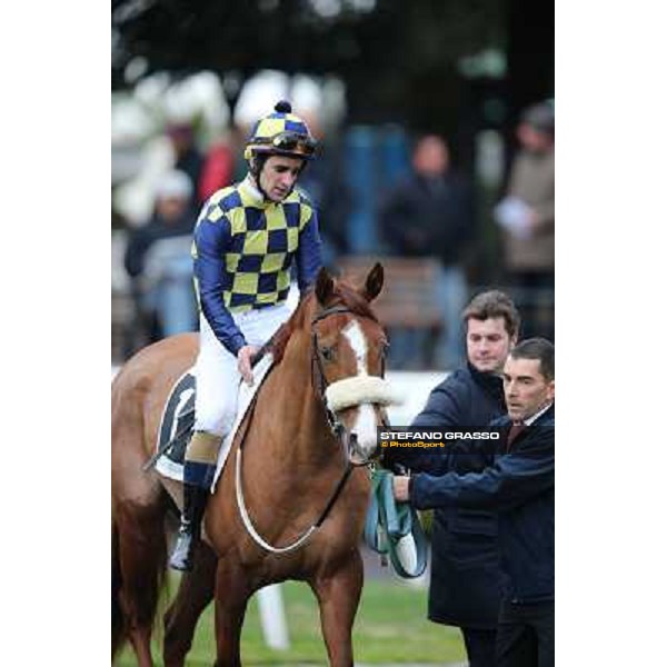 Charity Line and Fabio Branca before winning the Premio Nannoccia Roma - Capannelle racecourse, 17th march 2013 ph.Stefano Grasso