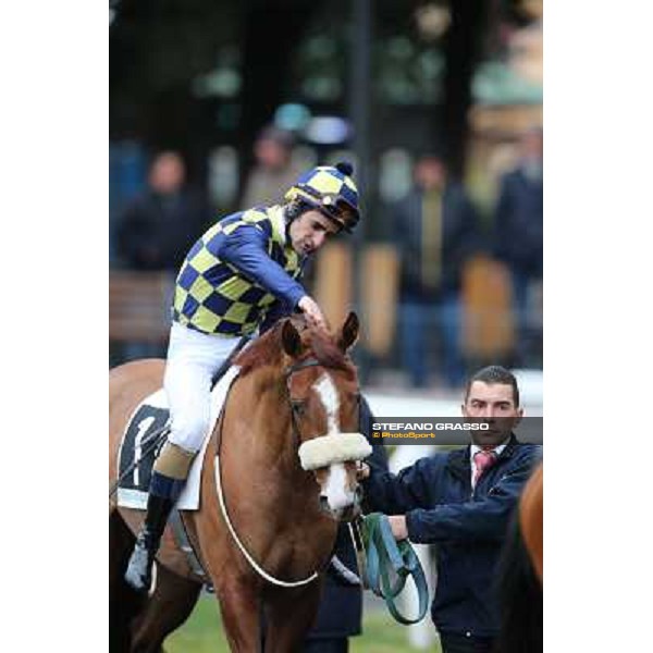 Charity Line and Fabio Branca before winning the Premio Nannoccia Roma - Capannelle racecourse, 17th march 2013 ph.Stefano Grasso
