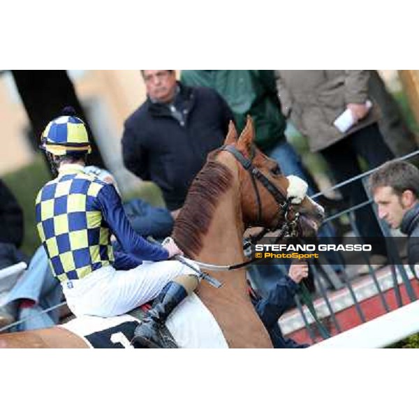 Charity Line and Fabio Branca before winning the Premio Nannoccia Roma - Capannelle racecourse, 17th march 2013 ph.Stefano Grasso