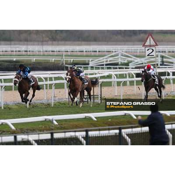 Charity Line,Fabio Branca up, goes to win the Premio Nannoccia Roma - Capannelle racecourse, 17th march 2013 ph.Stefano Grasso