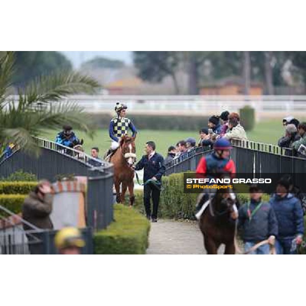 Charity Line,Fabio Branca up, Stefano Botti and Jonathan Bacci after winning the Premio Nannoccia Roma - Capannelle racecourse, 17th march 2013 ph.Stefano Grasso