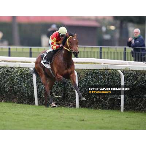 Luca Maniezzi on Clorofilla wins the Premio Sinni Roma - Capannelle racecourse, 17th march 2013 ph.Stefano Grasso