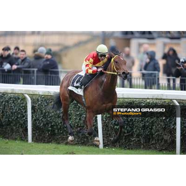 Luca Maniezzi on Clorofilla wins the Premio Sinni Roma - Capannelle racecourse, 17th march 2013 ph.Stefano Grasso