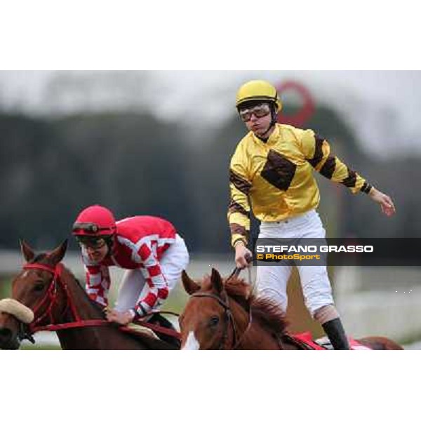 Gabriele Bietolini and Gordol du Mes after winning the 123° Premio Pisa Pisa, San Rossore racecourse,24th march 2013 ph.Stefano Grasso