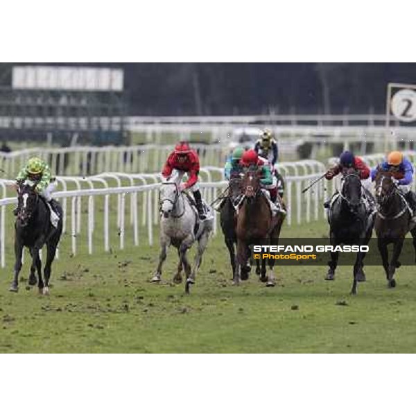 Umberto Rispoli on Mister Sandro wins the Premio Regione Toscana - Defi du Galop beating Luca Maniezzi on Mazzore Pisa - San Rossore racecourse,24th march 2013 ph.Stefano Grasso
