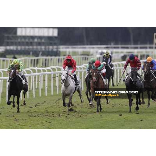 Umberto Rispoli on Mister Sandro wins the Premio Regione Toscana - Defi du Galop beating Luca Maniezzi on Mazzore Pisa - San Rossore racecourse,24th march 2013 ph.Stefano Grasso