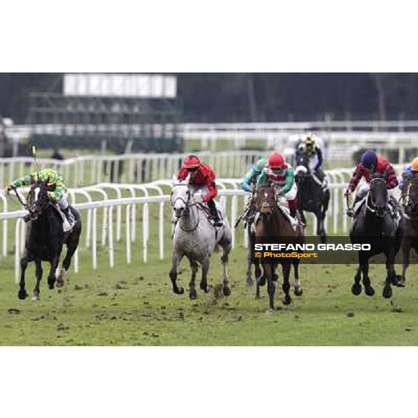 Umberto Rispoli on Mister Sandro wins the Premio Regione Toscana - Defi du Galop beating Luca Maniezzi on Mazzore Pisa - San Rossore racecourse,24th march 2013 ph.Stefano Grasso