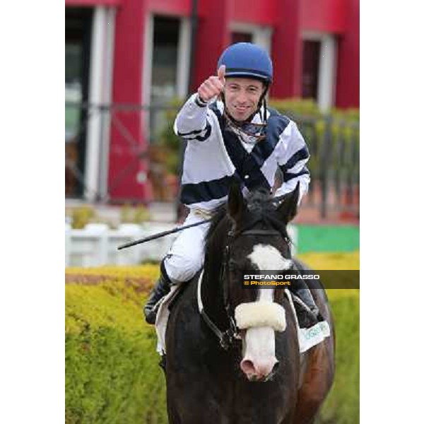 Vedelago,Mario Esposito after winning the Premio Gentlewave Rome - Capannelle racecourse,1st april 2013 ph.Stefano Grasso