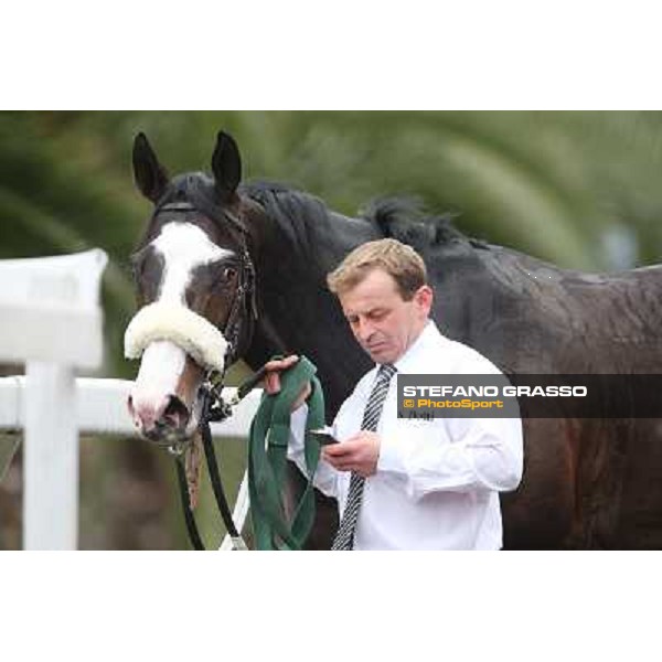Vedelago and his groom after winning the Premio Gentlewave Rome - Capannelle racecourse,1st april 2013 ph.Stefano Grasso