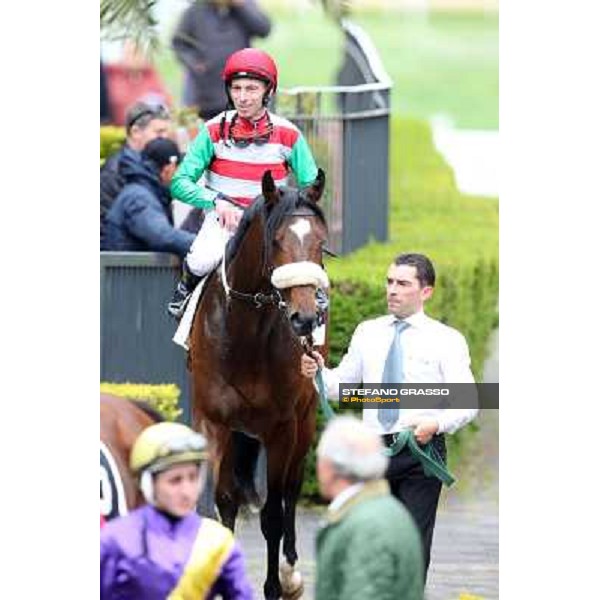 Wish Come True,Mario Esposito up, and Stefano Botti after winning the Premio San Giuseppe Rome - Capannelle racecourse,1st april 2013 ph.Stefano Grasso