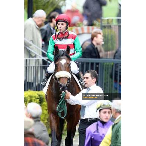 Wish Come True,Mario Esposito up, and Stefano Botti after winning the Premio San Giuseppe Rome - Capannelle racecourse,1st april 2013 ph.Stefano Grasso