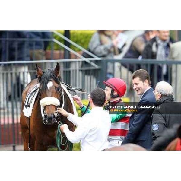 Wish Come True,Mario Esposito and Stefano Botti after winning the Premio San Giuseppe Rome - Capannelle racecourse,1st april 2013 ph.Stefano Grasso