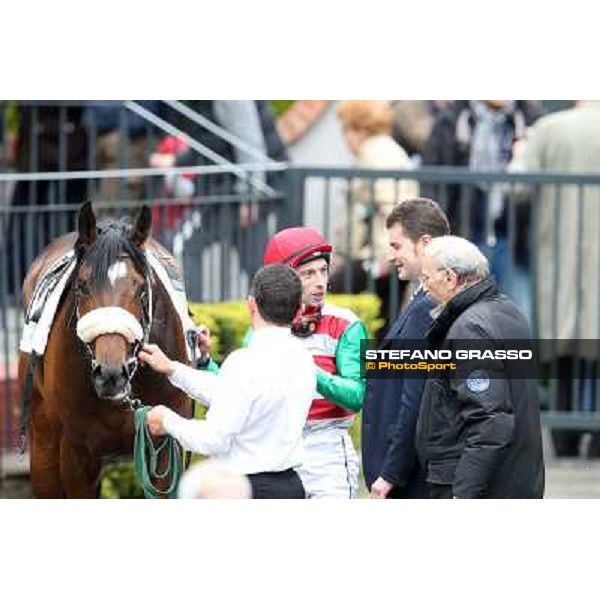 Wish Come True,Mario Esposito and Stefano Botti after winning the Premio San Giuseppe Rome - Capannelle racecourse,1st april 2013 ph.Stefano Grasso