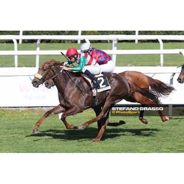 Mario Esposito on Deflection wins the Premio Circo Massimo Rome - Capannelle racecourse,7th april 2013 ph.Stefano Grasso