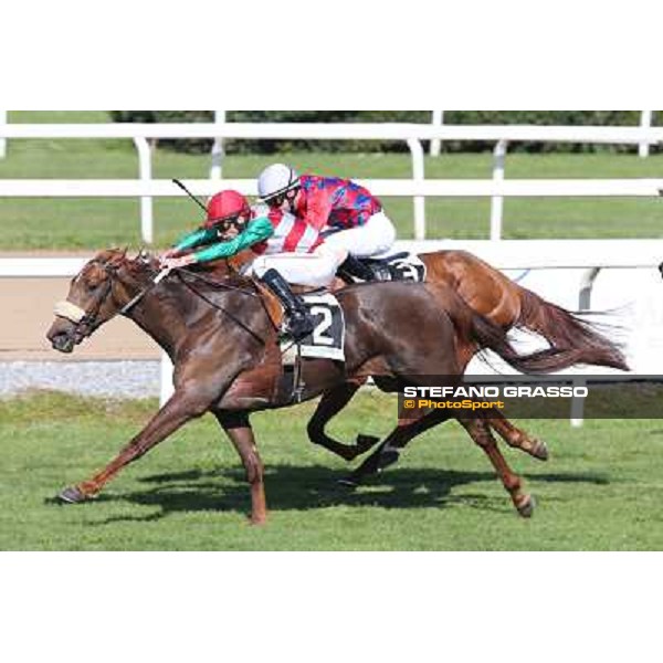 Mario Esposito on Deflection wins the Premio Circo Massimo Rome - Capannelle racecourse,7th april 2013 ph.Stefano Grasso