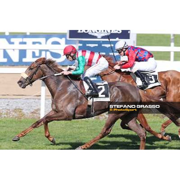 Mario Esposito on Deflection wins the Premio Circo Massimo Rome - Capannelle racecourse,7th april 2013 ph.Stefano Grasso