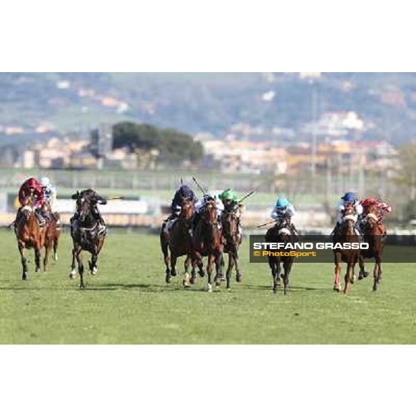 Andrea Mezzatesta on Lodovico Il Moro wins the Premio Daumier Rome - Capannelle racecourse,7th april 2013 ph.Stefano Grasso