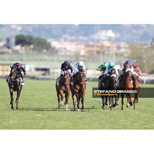 Andrea Mezzatesta on Lodovico Il Moro wins the Premio Daumier Rome - Capannelle racecourse,7th april 2013 ph.Stefano Grasso