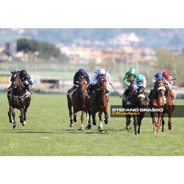 Andrea Mezzatesta on Lodovico Il Moro wins the Premio Daumier Rome - Capannelle racecourse,7th april 2013 ph.Stefano Grasso