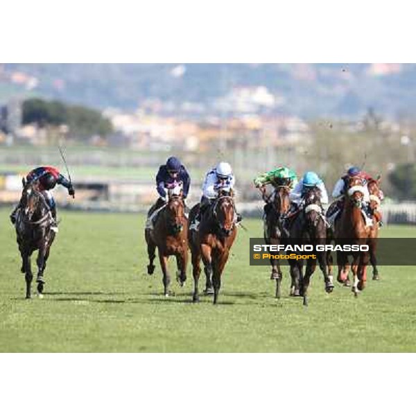 Andrea Mezzatesta on Lodovico Il Moro wins the Premio Daumier Rome - Capannelle racecourse,7th april 2013 ph.Stefano Grasso