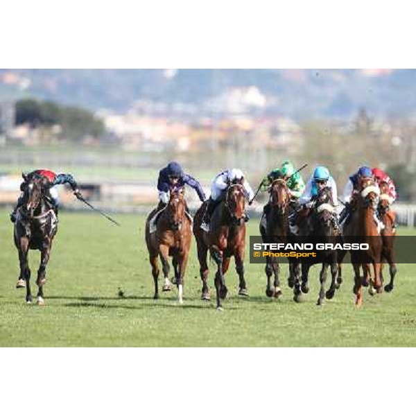 Andrea Mezzatesta on Lodovico Il Moro wins the Premio Daumier Rome - Capannelle racecourse,7th april 2013 ph.Stefano Grasso
