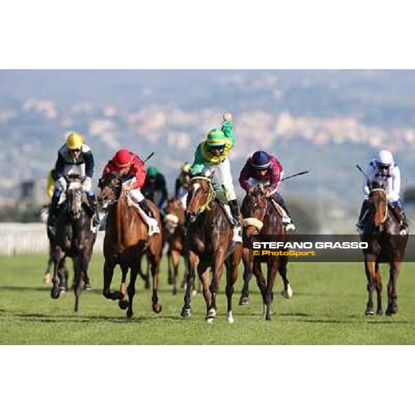 Bettolle,Michele Colombi up,wins the Premio Carlo Chiesa Roma,Capannelle racecourse,14th april 2013 ph.Stefano Grasso