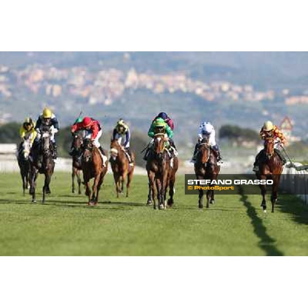 Michele Colombi on Bettolle wins the Premio Carlo Chiesa - Trofeo Jill Pratt Rome - Capannelle racecourse,14th april 2013 ph.Stefano Grasso