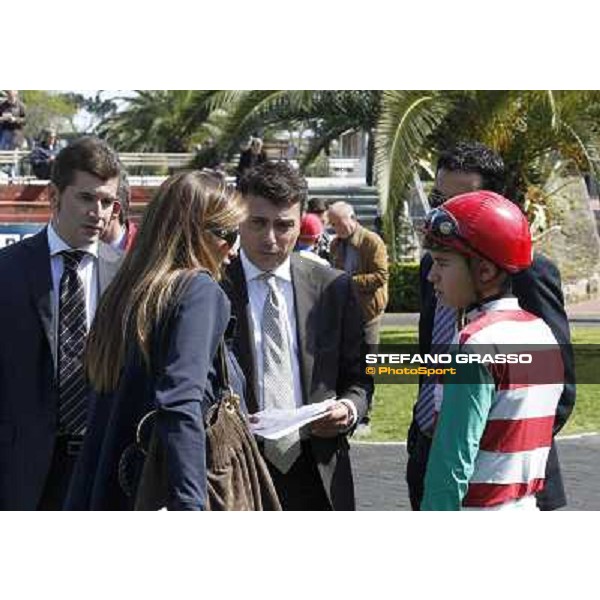 Endo and Stefano Botti with Cristiana Brivio and Michael Barzalona Rome - Capannelle racecourse,14th april 2013 ph.Stefano Grasso