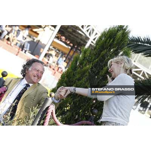 Riccardo Menichetti congratulates with Silvia Casati Rome - Capannelle racecourse,14th april 2013 ph.Stefano Grasso