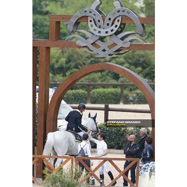 Gianni Govoni congratulates with Fillippo Moyersoen and Canada winners of the Italian Senior Showjumping Championship 2013 San Giovanni in Marignano(RN),26th april 2013 ph.Stefano Grasso