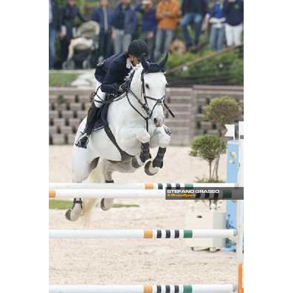 Natale Chiaudani and American Blue Van Eeklelchem The Italian Senior Showjumping Championship 2013 San Giovanni in Marignano(RN),26th april 2013 ph.Stefano Grasso