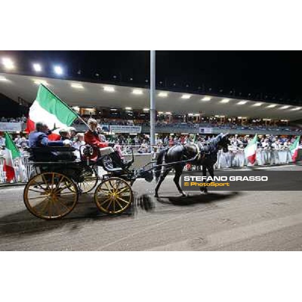Giuseppe Ballandi, major of Montecatini,Giorgio Sandi,President of Snai Spa and Enrico Bellei parade after the Gran Premio Nello Bellei Montecatini,31st august 2013 ph.Stefano Grasso