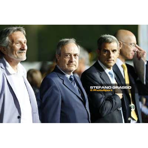 Giuseppe Ballandi, major of Montecatini,Giorgio Sandi,President of Snai Spa,Stefano Marzullo CEO of Snai SpA at the Gran Premio Nello Bellei Montecatini,31st august 2013 ph.Stefano Grasso
