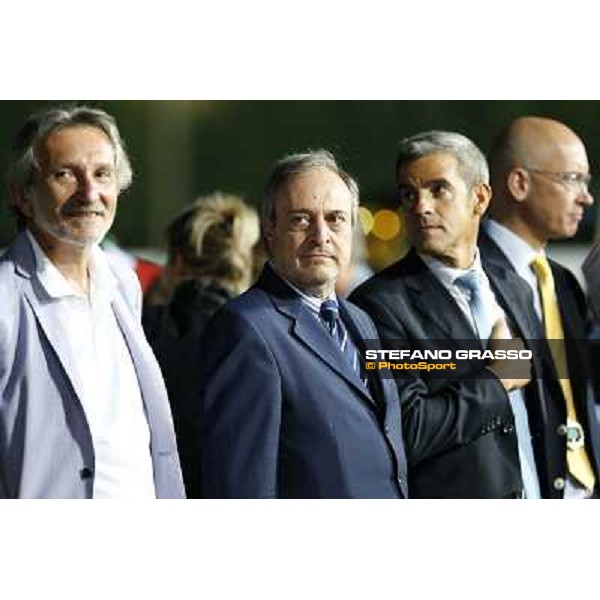 Giuseppe Ballandi, major of Montecatini,Giorgio Sandi,President of Snai Spa,Stefano Marzullo CEO of Snai SpA at the Gran Premio Nello Bellei Montecatini,31st august 2013 ph.Stefano Grasso