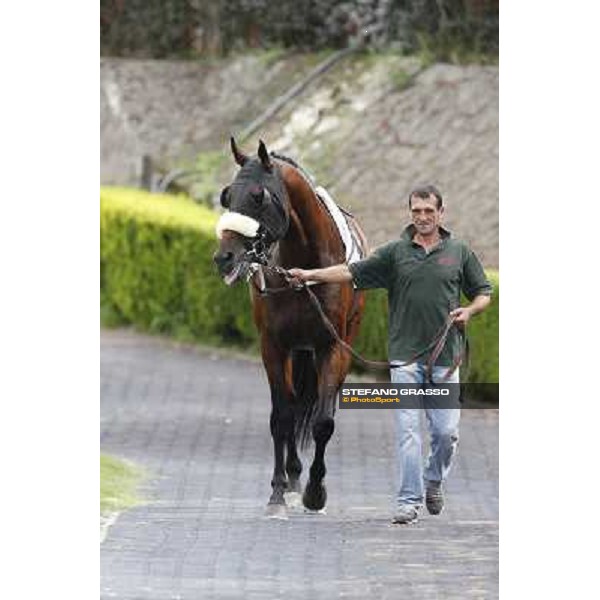 Carlo Fiocchi and Principe Adepto win the Premio Festuca Rome,Capannelle racecourse,8th sept.2013 ph.Stefano Grasso