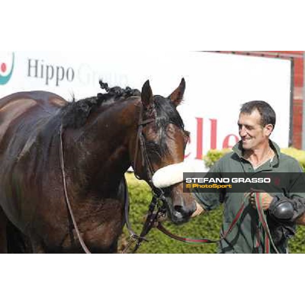 Carlo Fiocchi and Principe Adepto win the Premio Festuca Rome,Capannelle racecourse,8th sept.2013 ph.Stefano Grasso