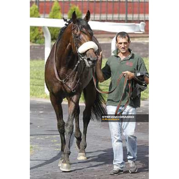 Carlo Fiocchi and Principe Adepto win the Premio Festuca Rome,Capannelle racecourse,8th sept.2013 ph.Stefano Grasso