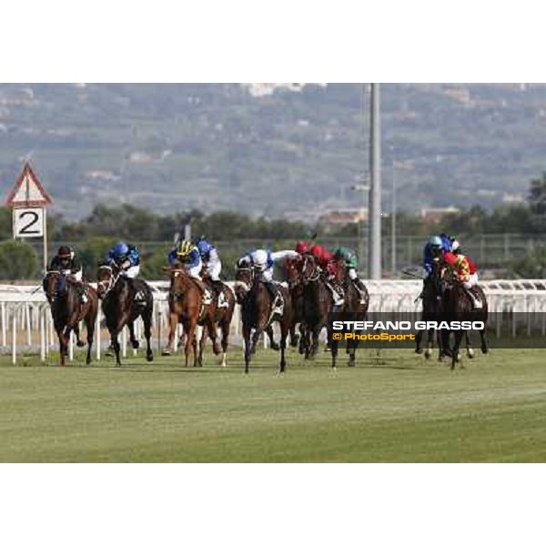 Maurizio Pasquale and Valvibrata win the Premio Handicap d\'Autunno Rome,Capannelle racecourse,8th sept.2013 ph.Stefano Grasso