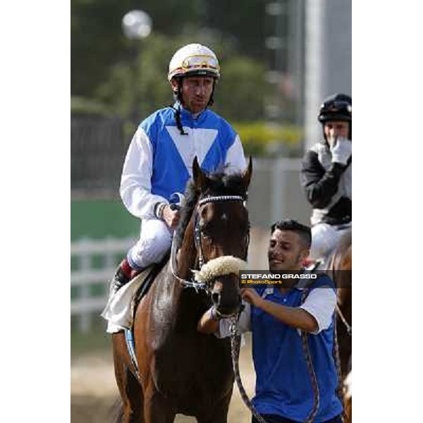 Maurizio Pasquale and Valvibrata win the Premio Handicap d\'Autunno Rome,Capannelle racecourse,8th sept.2013 ph.Stefano Grasso