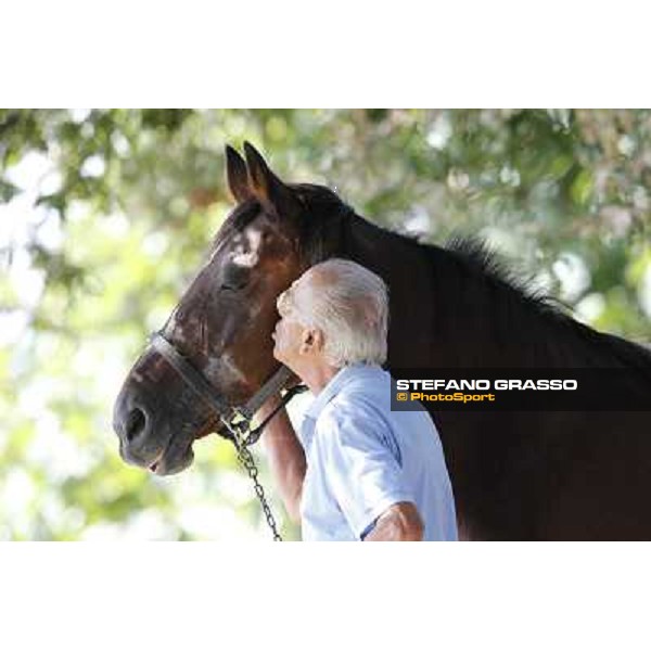 Sandro Bazzani with Varenne\'s father, Waikiki Beach born 30th may 1984 Speedy Somolli and Hula Lobell Anzola dell\'Emilia,10th sept.2013 ph.Stefano Grasso
