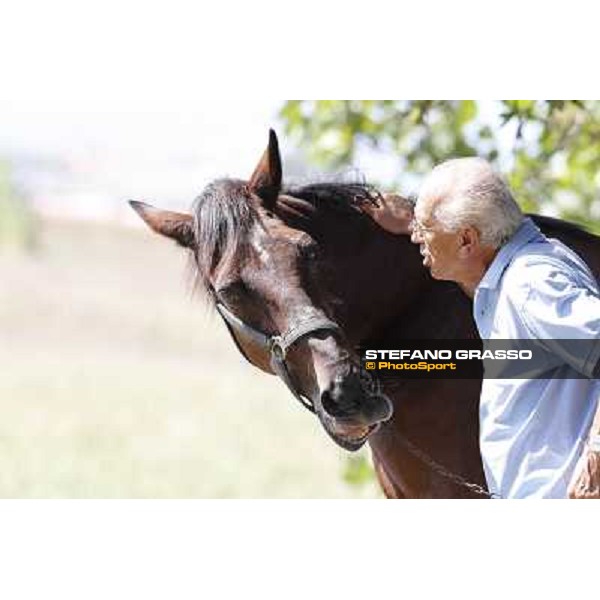 Sandro Bazzani with Varenne\'s father, Waikiki Beach born 30th may 1984 Speedy Somolli and Hula Lobell Anzola dell\'Emilia,10th sept.2013 ph.Stefano Grasso