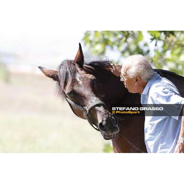 Sandro Bazzani with Varenne\'s father, Waikiki Beach born 30th may 1984 Speedy Somolli and Hula Lobell Anzola dell\'Emilia,10th sept.2013 ph.Stefano Grasso