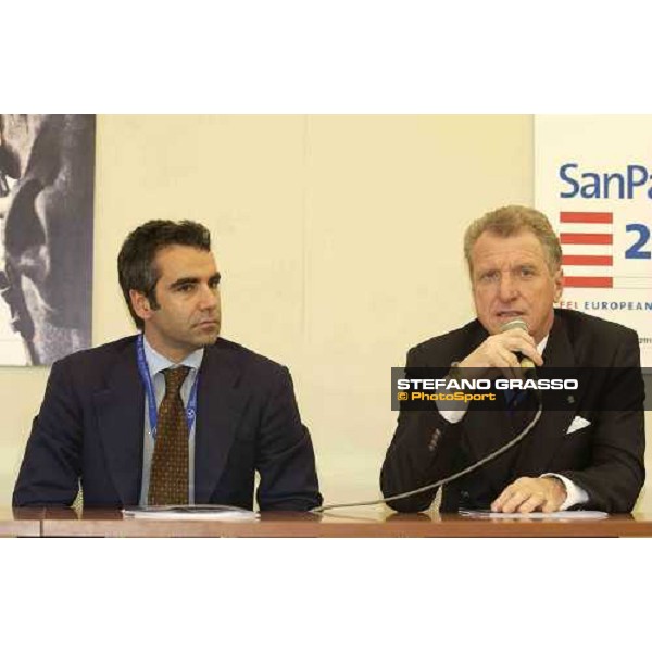 Giacomo Muccioli (left) and Giuseppe Croce Rome - Press conference European Jumping Championship at San Patrignano Rome, 27th may 2005 ph. Stefano Grasso