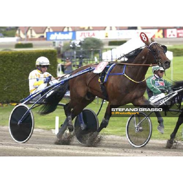 Roberto Andreghetti with Pegasus Boko during the final of Sweden Cup Sony Ericcson Stockholm-Solvalla 28th may 2005 ph. Stefano Grasso